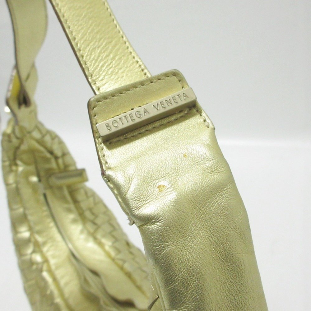 BOTTEGA VENETA Vintage Gold Leather Intrecciato Shoulder Bag - Picture 8 of 13